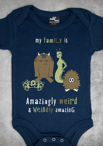Monster Family – Baby Navy Blue Onepiece & T-shirt