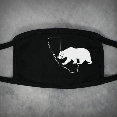 California Bear Mask – Adult Size Face Mask – Black