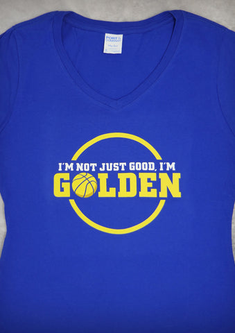 I'm Not Just Good, I'm Golden – Women's Cobalt Blue V-neck T-shirt
