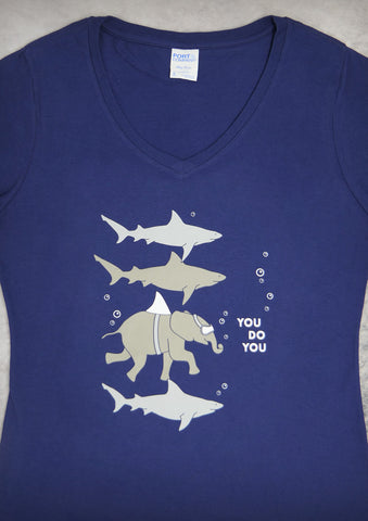 You Do You – Women's Navy Blue V-neck T-shirt