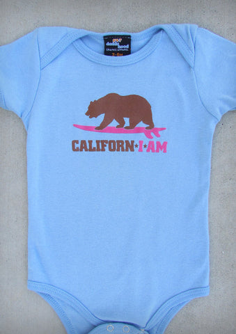 Californ I Am (Surfer) – California Baby Baby Blue Onepiece & T-shirt