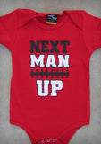 Next Man Up (Arkansas) – Baby  Red Onepiece & T-shirt
