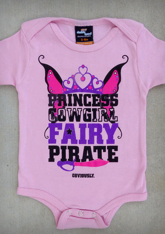 Princess Cowgirl Fairy Pirate – Baby Pink Onepiece & T-shirt