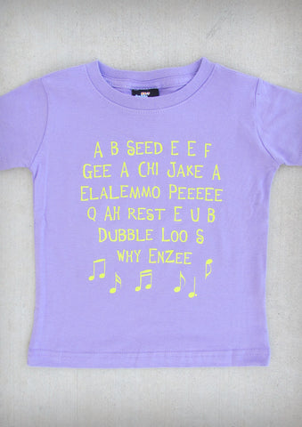 ABC – Toddler & Youth Girl Lavender Crew Neck T-shirt