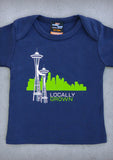 Locally Grown – Seattle Washington Navy Blue Onepiece & T-shirt