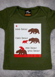 One Bear Two Bear – California Baby Olive Green Onepiece & T-shirt