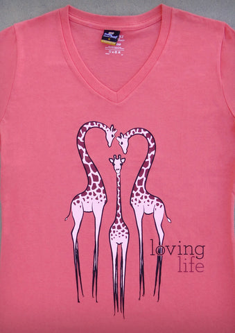 Loving Life – Women's Mommy Pink V-neck T-shirt