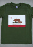 Locally Grown – California Youth Charcoal Gray & Olive Green & Slate Gray T-shirt