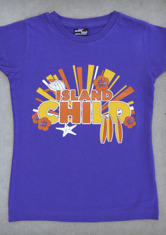 Island Child – Youth Girl Purple Crew Neck T-shirt