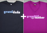 Grand Dad & Mom Gift Set – Men's T-shirt + Women's V-neck T-shirt